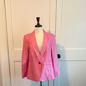 Talbots Classic Linen Blazer in bright pink 10